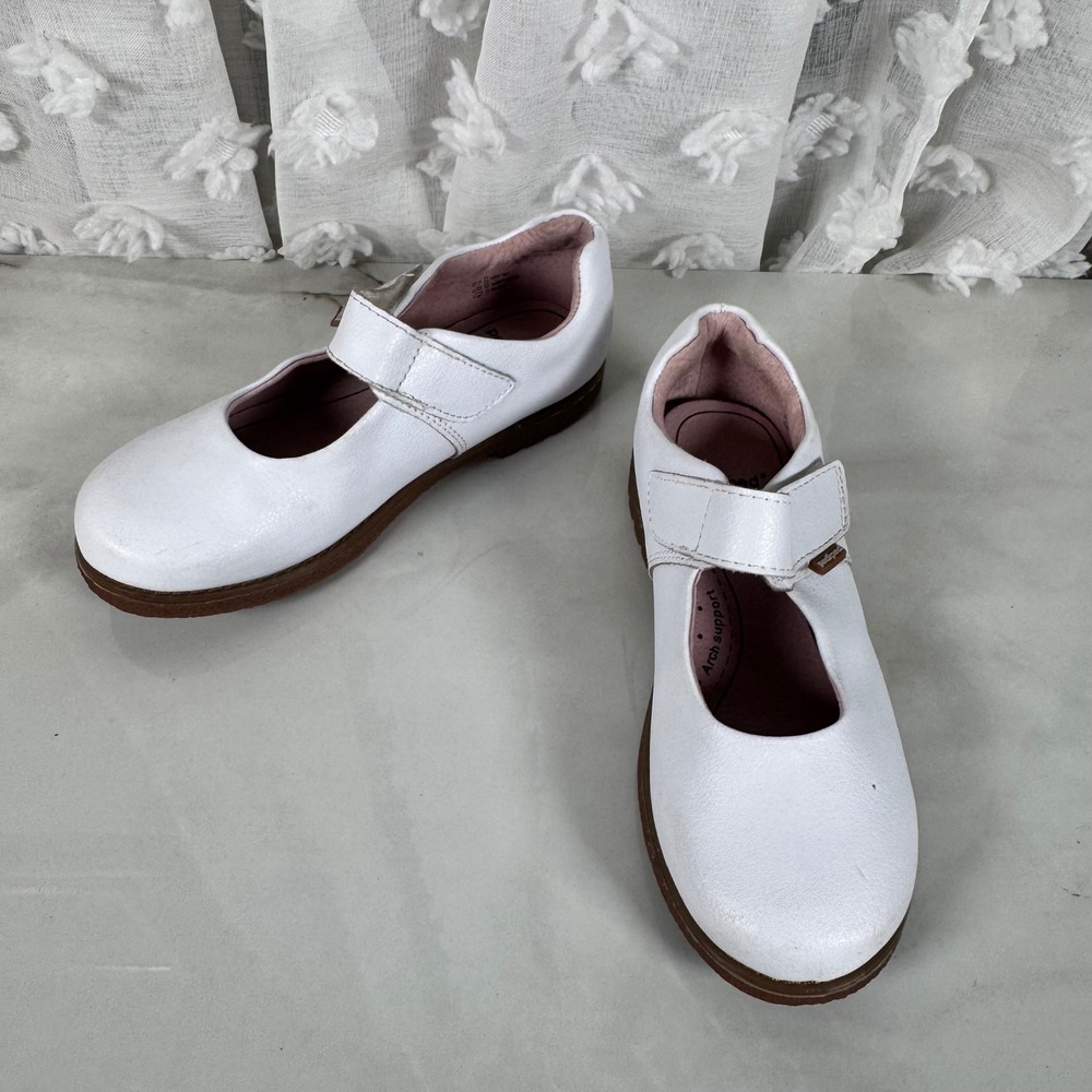 Pediped White Leather Mary Jane Shoes Flex Fit Girl's EU 31 US 13-13.5
